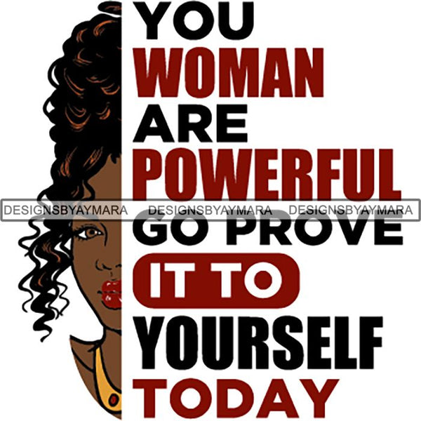 Afro Woman Half Face Life Quotes SVG Cutting Files For Silhouette and Cricut and More!