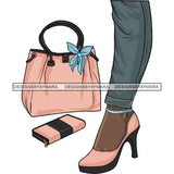 Purse Bag Shoes High Heels Glamour Luxury Fashion Shine SVG Clipart Vector Cutting Files