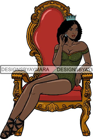 Afro Queen Goddess Melanin Nubian Glamour .PNG Print Files Not For Cutting