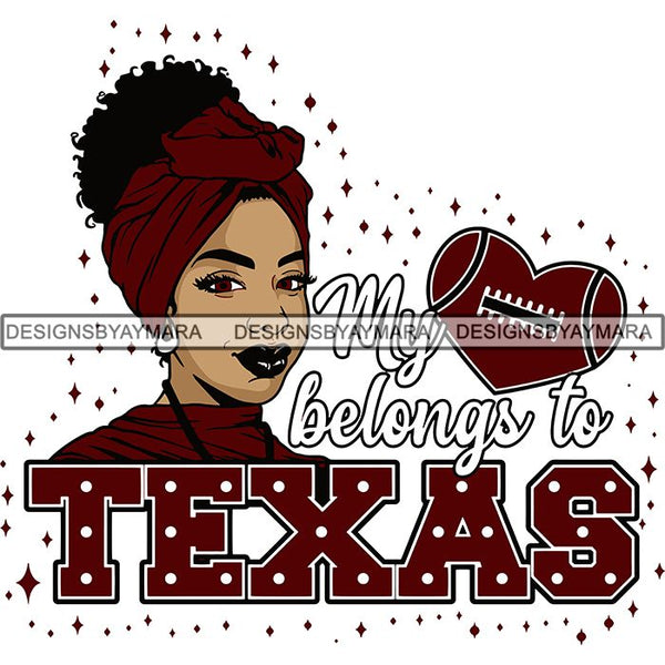 Texas Collage Football Melanin SVG Cutting Files For Silhouette Cricut and More