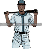 Attractive Black Man Baseball Player Bat Sport Hipster Model Fashion Male Guy Hombre Masculino Guapo Stylish Close-up Sexy Macho Manly SVG Files For Cutting