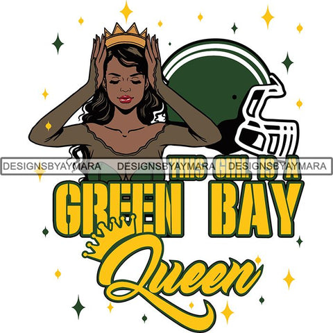 Green Bay Queen Football Team SVG Cutting Files For Silhouette Cricut and More