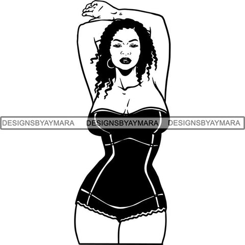 Afro Sexy Goddess Melanin Woman Queen Tattoo SVG Cut Files For Silhouette and Cricut