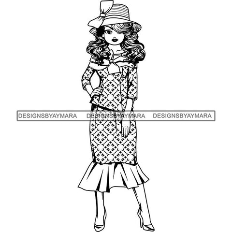 Afro Classy Lola Church Lady Glamour .SVG Clipart Vector Cutting Files For Circuit Silhouette Cricut and More!