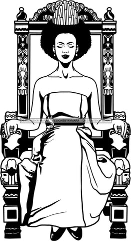 Afro Queen Goddess Melanin Nubian Glamour .SVG Cutting Files For Silhouette and Cricut