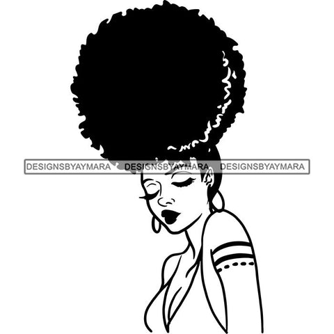 Ebony Afro Woman Nubian Melanin Brown Skin Makeup Model Glasses Accesories SVG Cut Files