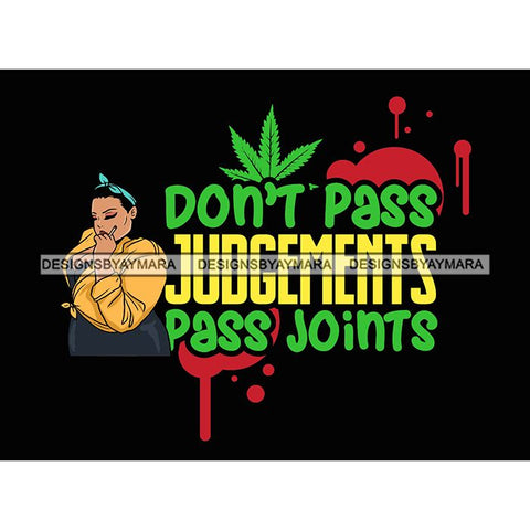 Ganja Narcotic Joint Blunt Weed Leaf Hydroponics Cannabis Woman Smoking Grass Marijuana SVG Cut Files