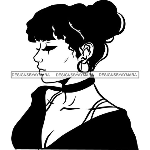 Ebony Afro Woman Nubian Melanin Brown Skin Makeup Model Glasses Accesories SVG Cut Files