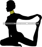 Afro Woman Silhouette Doing Yoga Meditating Relax Meditate .SVG Cutting Files For Silhouette Cricut and More!