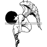 Afro Angel Black Woman SVG Cutting Files For Silhouette Cricut and More