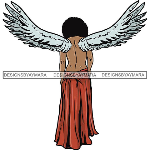 Afro Angel Black Woman SVG Cutting Files For Silhouette Cricut and More