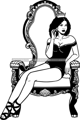 Afro Queen Goddess Melanin Nubian Glamour .SVG Cutting Files For Silhouette and Cricut