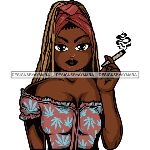 Afro Lola Smoking Pot Weed Joint Blunt Cannabis Marijuana SVG Cutting Files