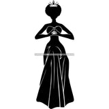 Afro Queen Silhouette SVG African Goddess Cutting Files 1