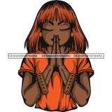 Afro Lola Praying God Lord Prayers In God We Trust .SVG Clipart Cutting Files For Silhouette and Cricut and More!
