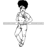 Afro Lola Nurse Medical Occupation SVG Cutting Files For Cricut Silhouette and More