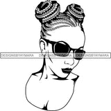 Afro Woman Braids Dreads Dreadlocks Hairstyle SVG Cut Files For Silhouette and Cricut