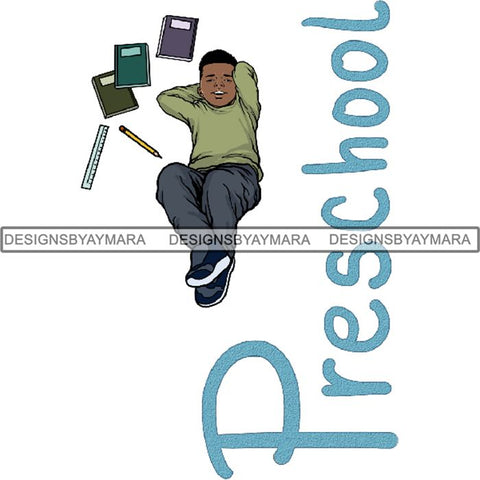 Back to School Kid Student Education Supplies .PNG Print File Not For Cutting