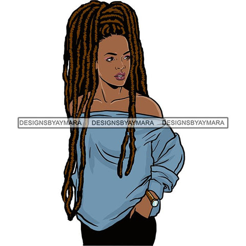 Afro Woman Braids Dreadlocks Sister-Locks Dreads Locks Hairstyle .SVG Cut Files For Silhouette and Cricut