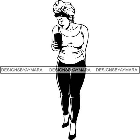 Afro Independent Successful Woman SVG Cutting Files For Silhouette Cricut and More