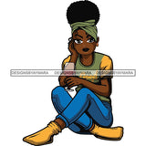 Afro Lola Drinking Wine Relaxing .SVG Cutting Files For Silhouette and Cricut and More!