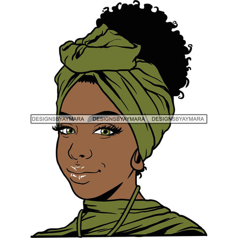 Afro Woman SVG Turban Head Wrap Cutting Files For Silhouette Cricut and More