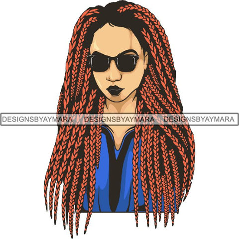 Afro Woman Braids Dreads Dreadlocks Hairstyle PNG Print File Not For Cutting