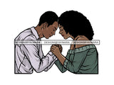 Black Couple Praying God Together PNG File For Print Not For Cutting