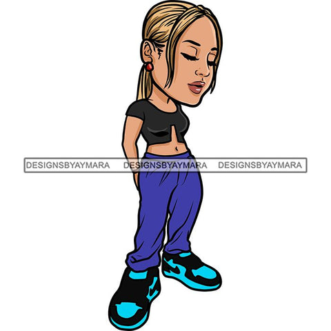 Fashion Woman Model Posing Summer Outfit Vogue Goddess Glamour Trendy Clothing Vector SVG Cutting Files