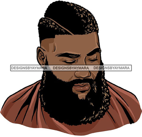 Attractive Black Man Bearded Hipster Model Fashion Male Guy Hombre Masculino Guapo Stylish Close-up Sexy Macho Manly SVG Files For Cutting