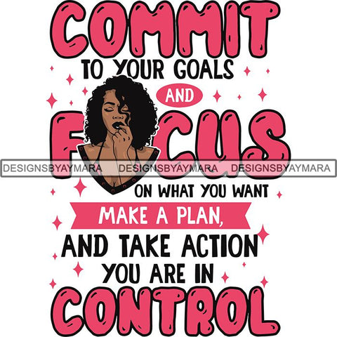 Boss Lady Afro Melanin Successful Black Woman Quotes SVG Cutting Files For Silhouette Cricut and More