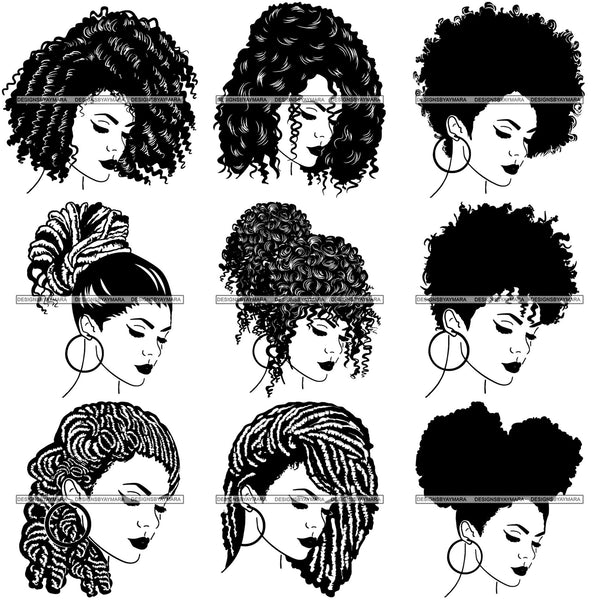 Bundle 9 Afro Goddess Rihanna Love Beautiful Face SVG Files For Cutting and More!