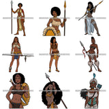 Bundle 9 African American Woman Warrior Goddess Proud Roots Fighter Strong Build SVG Cutting Files