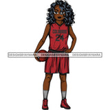 Afro Lola Basketball Player Sport Woman SVG Clipart Vector Cutting Cut Files