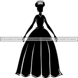 Black Afro Queen Silhouette Style SVG Cut Files