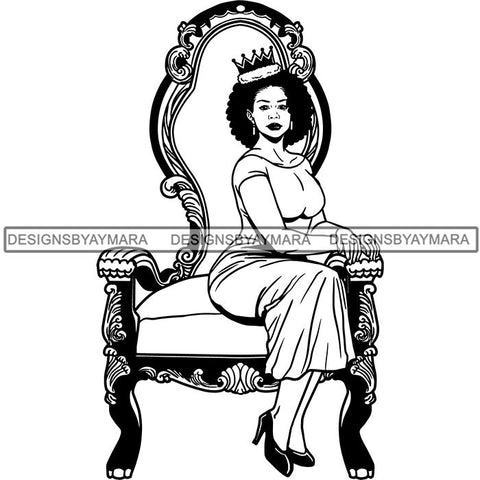 Afro Queen Goddess Melanin Nubian Glamour .SVG Cutting Files For Silhouette and Cricut
