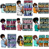 Bundle 9 Afro Lola Nurse Doctor Save Life Hero Quotes Wearing Mask Protection Flexing Strong Medical Occupation SVG Cutting Files