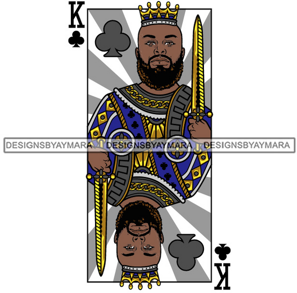 Ace King Man Royalty Blackjack Casino Card Game Attractive Black Man Bearded Hipster Male Guy Hombre Macho Manly SVG Files For Cutting