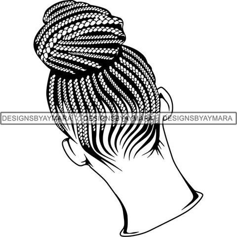 Afro Woman Braids Dreads Dreadlocks Hairstyle SVG Cut Files For Silhouette and Cricut