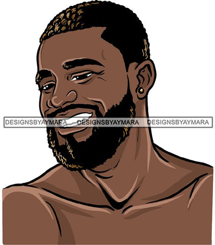 Attractive Black Man Bearded Hipster Model Fashion Male Guy Hombre Masculino Guapo Stylish Close-up Sexy Macho Manly SVG Files For Cutting