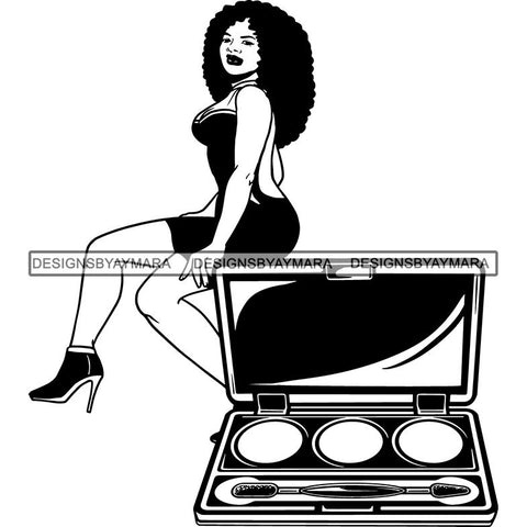 Afro Woman SVG Make Up Goddess Cutting Files For Cricut Silhouette and Much More