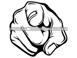 Hand Point You Finger Index Arm Fist Pointing Punch Knuckle Self Forward Direction Design Symbol .PNG .SVG Clipart Vector Cricut Cut Cutting
