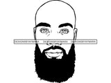 Black Man African Model Confidence Bald Beard Power Male Attractive Strength Men Power Fit Build Healthy .SVG .EPS .PNG Vector Clipart Digital Download Circuit Cut Cutting