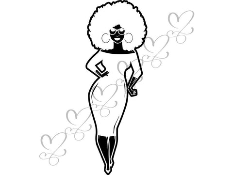 Afro Beautiful Black Woman SVG African American Ethnicity Afro Puffy Hairstyle Beauty Salon Queen Diva Classy Lady  Beautiful People Beauty Salon Princess