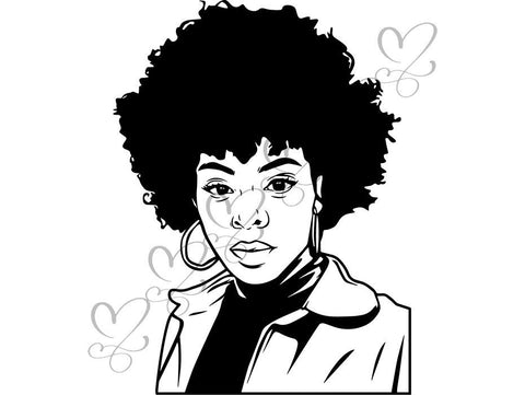 Afro Beautiful Black Woman SVG African American Ethnicity Afro Puffy Hairstyle Beauty Salon Queen Diva Classy Lady  Beautiful People Beauty Salon Princess