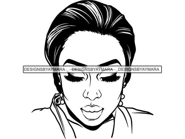 Woman Face SVG Goddess Fabulous Make Up Model Glamour Woman Afro Queen Diva Classy Lady SVG PNG EPS JPG Clipart Cutting Cut Cricut T-shirt Design