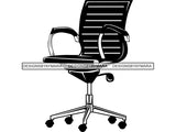 Office Chair Work Sit Rotating Wheel Swivel Executive Leather Black Equipment Modern Seat Formal  .SVG .EPS .PNG Vector Space Clipart Digital Download Circuit Cut Cutting