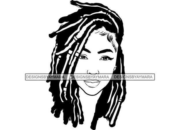 Afro Woman SVG Braids Dreads Locs Hairstyle Cutting Files.