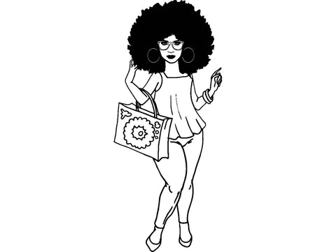 Afro Beautiful Black Woman SVG African American Ethnicity Afro Puffy Hairstyle Beauty Salon Queen Diva Classy Lady  .SVG .EPS .PNG Vector Clipart Digital Cricut Circuit Cut Cutting