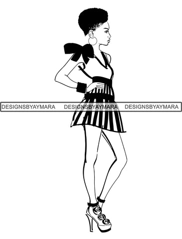 Afro Beautiful Black Woman SVG African American Ethnicity Queen Diva Classy Lady  .SVG .EPS .PNG Vector Clipart  Cricut Circuit Cut Cutting